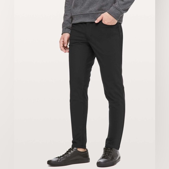 Inseam 33” Lululemon Grey Black (Stoney color?) 32” Waist ABC Pants Skinny - Picture 1 of 16